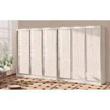 Sliding wardrobe 5.4 m "chipboard" painted high gloss six-door